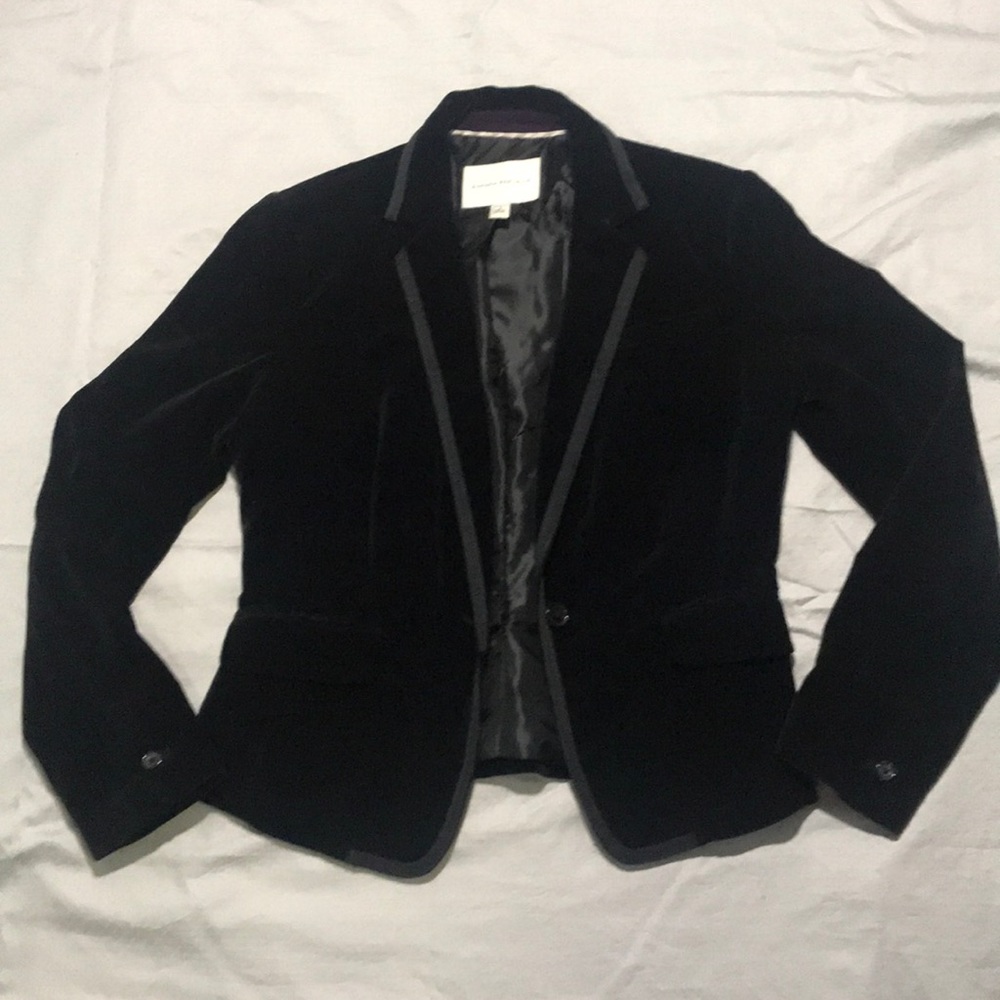 Banana Republic black velvet stretch blazer